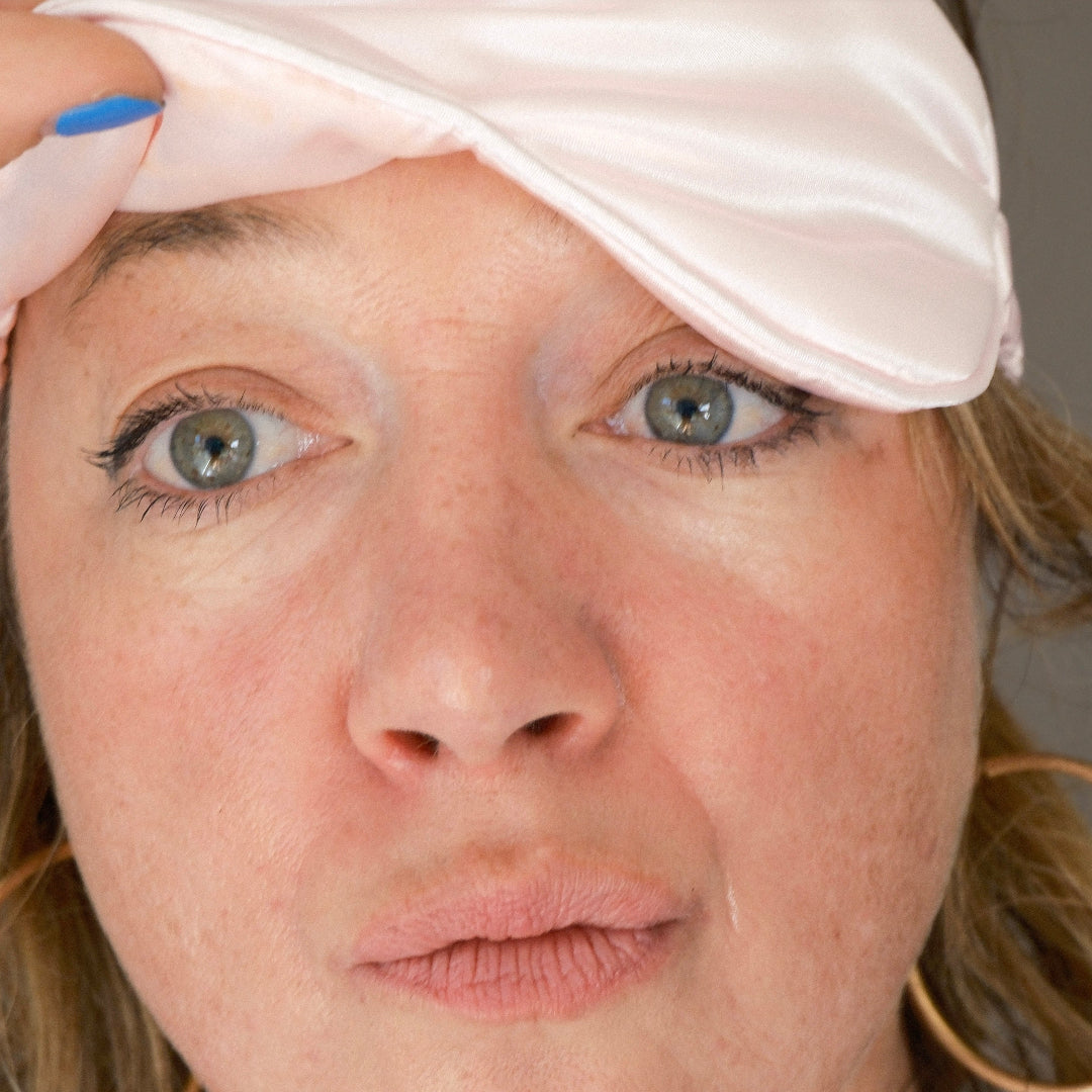Lady wearing edible beauty sleep mask