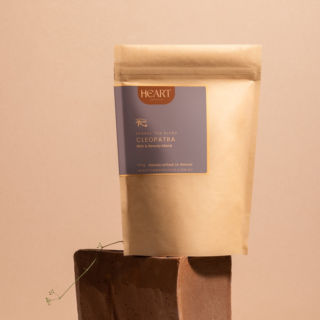 a biodegradable bag of Cleopatra akin and beauty tea