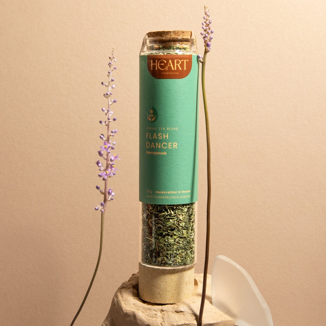 Jar of herbal tea for menopause