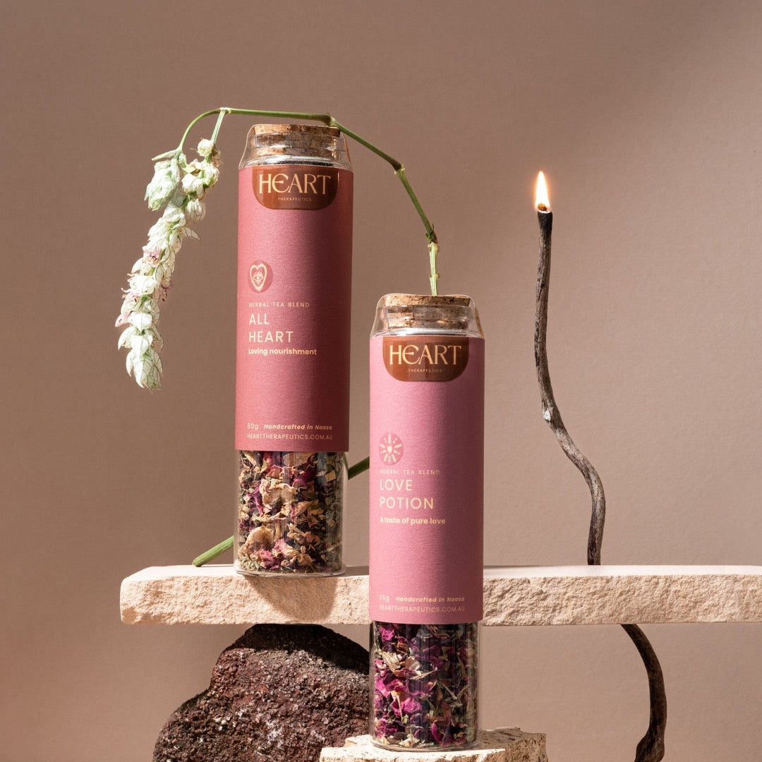 all heart and love potion herbal tea blends by Heart Therapeutics