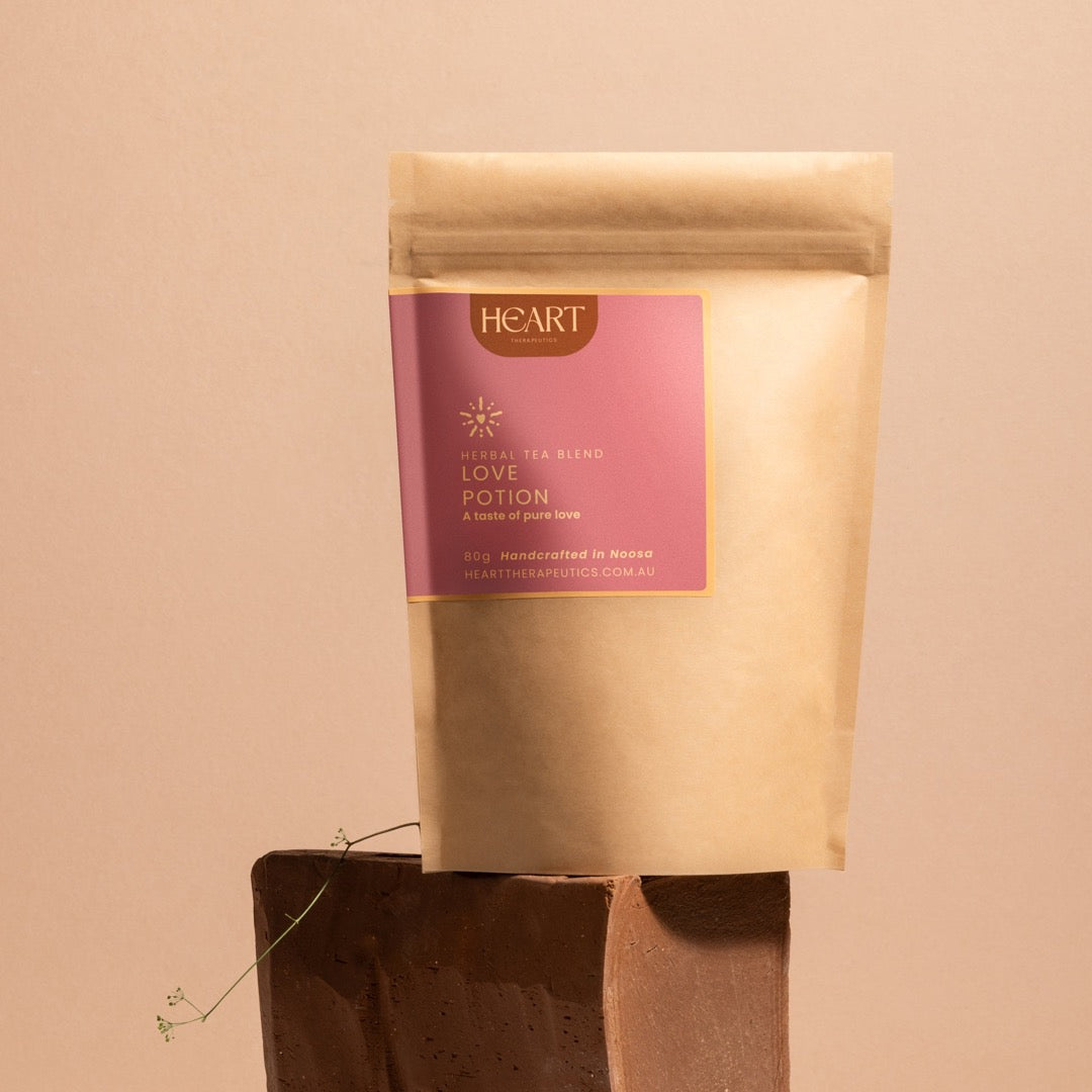 biodegradable bag of herbal tea for love