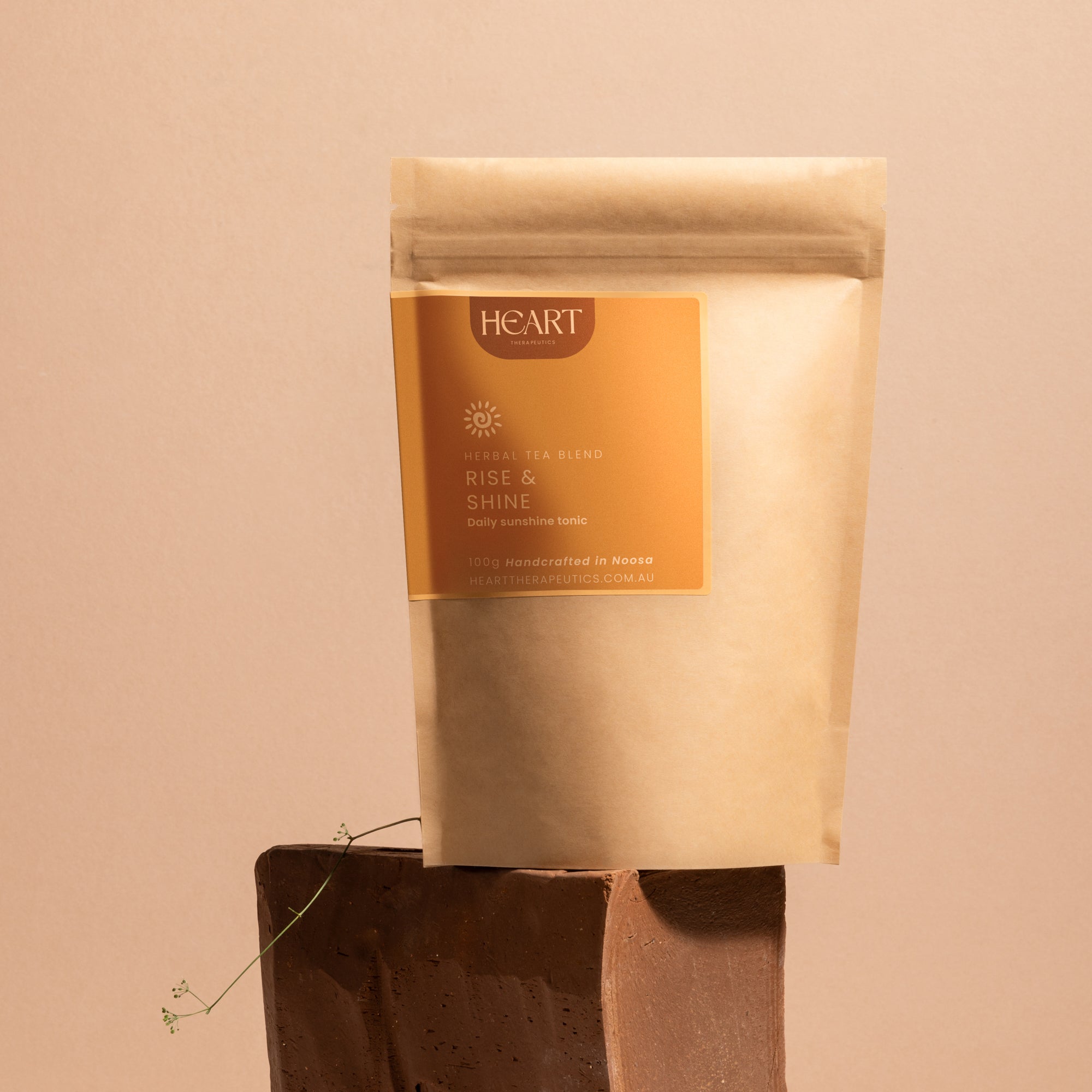 biodegradable bag of rise and shine herbal tea for daily wellness